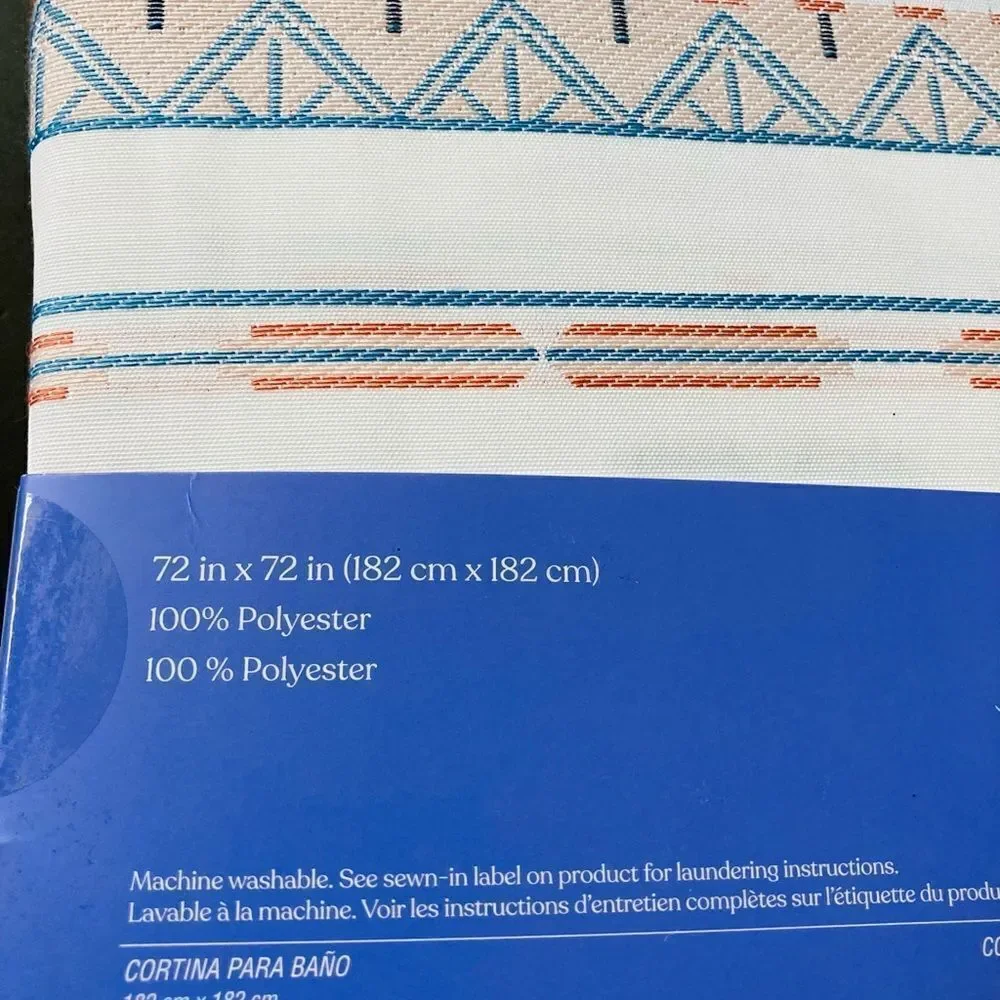 Wild Sage Boho Fabric Shower Curtain Southwest Aztec Print